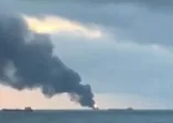 Son dakika... Kerç Boğazı'nda içinde Türklerin de bulunduğu iki gemi alev aldı