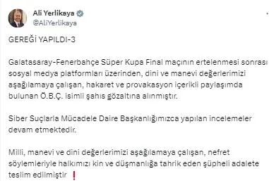 Süper Kupa finalinin ertelenmesi sonrası provokasyon peşinde koşanlara soruşturma! Azad Yılmaz gözaltına alındı-6