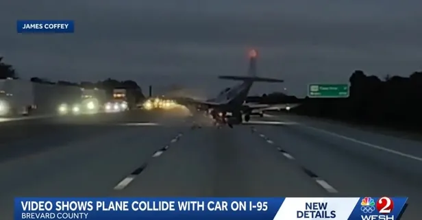 ABD'de akıllara durgunluk veren uçak kazası! Gökten indi otomobile çarptı