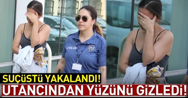 Mağazadan şort ve çanta çalan genç kız yakalandı