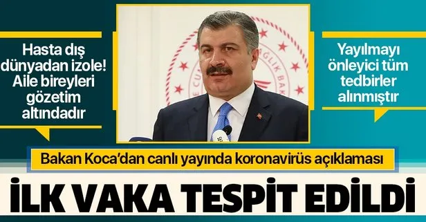 Son dakika: Sağlık Bakanı Koca açıkladı: Bir vatandaşımızın koronavirüs testi pozitif çıktı