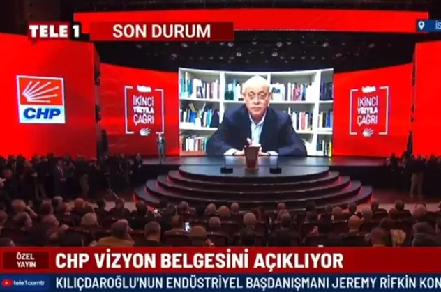 CHP'li Kemal Kılıçdaroğlu'nun sömürge bekçisi Jeremy Rifkin açıklama yaparken Selvi Kılıçdaroğlu uyumayı tercih etti!
