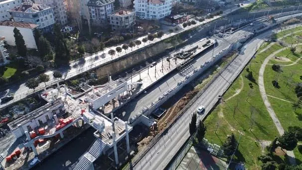 Halkalı-Sirkeci arası banliyö tren hattındaki çalışmalar havadan görüntülendi-4