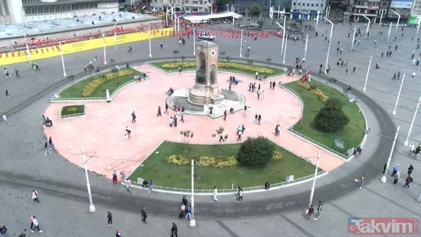 Taksim Meydanı'ndaki Cumhuriyet Anıtı'nın sancak direği yine kırıldı - 2