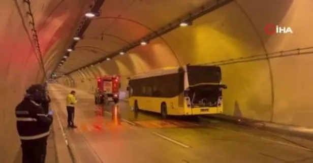 Taksim'de Dolmabahçe Tüneli'nde İETT otobüsünde yangın! Çift yönlü trafiğe kapatılan tünel açıldı