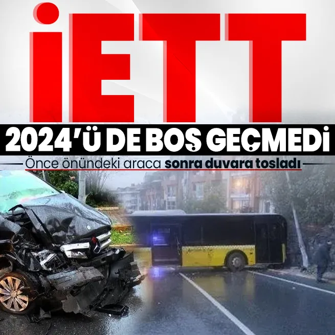 2024te de adet bozulmadı | İETT otobüsü önce önündeki araca ardından duvara tosladı! Bölgede son durum ne? Yaralı var mı?