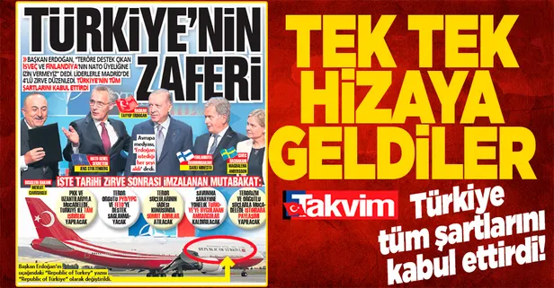 Başkan Erdoğan NATO'ya girmek isteyen İsveç ve Finlandiya'ya tüm şartları kabul ettirdi