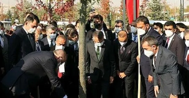 Başkan Erdoğan ve MHP Lideri Bahçeli Ankara AKM Millet Bahçesi’ne fidan dikti