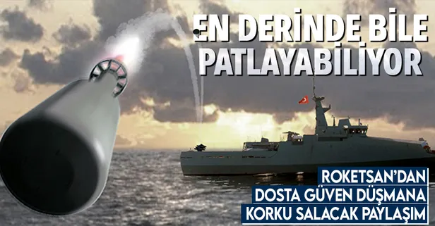 ROKETSAN paylaştı! İşte Denizaltı Savunma Harbi Roketi! İstenen her derinlikte patlayabiliyor!