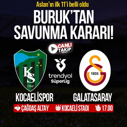 Galatasaray'ın Kocaelispor maçı ilk 11'i belli oldu