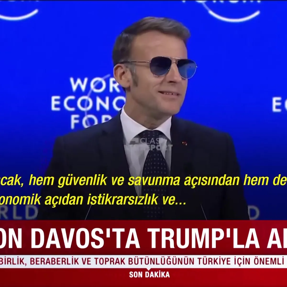 Macron Davos’ta Trump’la alay etti