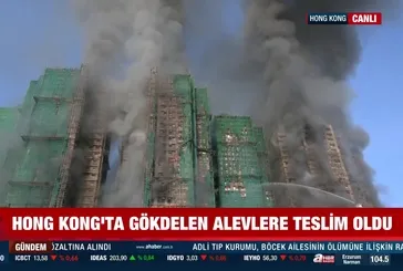 Hong Kong'ta gökdelen alevlere teslim oldu!