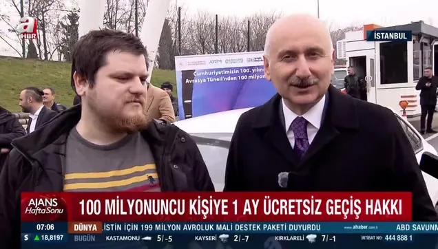 Avrasya Tüneli'nden 100 milyonuncu geçiş