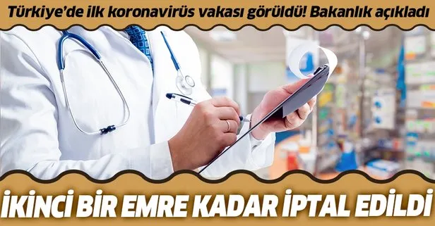 İkinci bir emre kadar iptal edildi