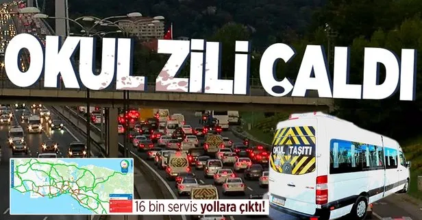 İstanbul’da okullar açıldı trafik yoğunluğu başladı!