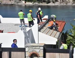 Sözcü Gazetesi yazarı Yılmaz Özdil'in villasındaki kaçak eklentilerin yıkım çalışması 5'inci gününde!