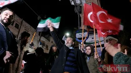 İdlib operasyonu sonrası halk sevinçten sokağa döküldü! İdlib sokaklarında Türk bayrakları!