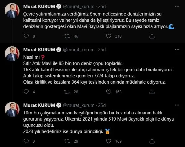 SON DAKİKA: Bakan sosyal medyadan duyurdu: Türkiye 519 mavi bayraklı plajıyla dünya 3'üncüsü oldu-5