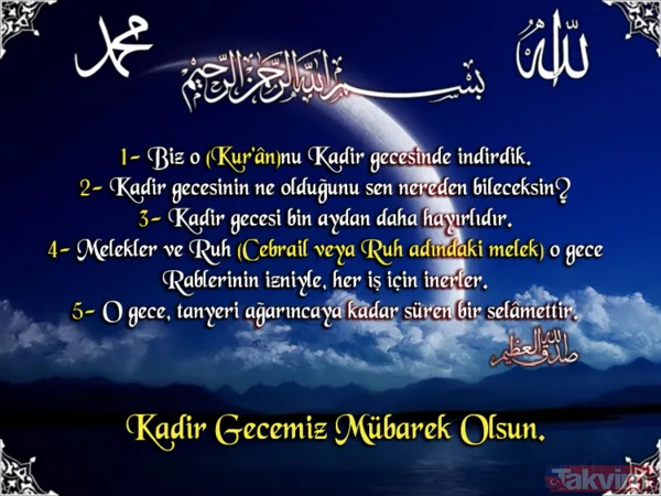 2019 Kadir Gecesi yeni mesajları - Kadir gecesi kutlama sözleri kısa - Kadir gecesi sözleri sayfamızda - 2
