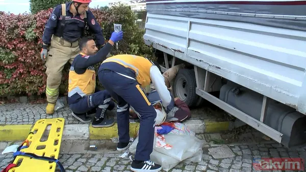İstanbul'da el frenini çekmeyi unutan nakliye şoförü kamyonetin altında kaldı - 7