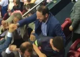 Trabzonspor - Sparta Prag maçında Bakan Berat Albayrak'ın gol sevinci