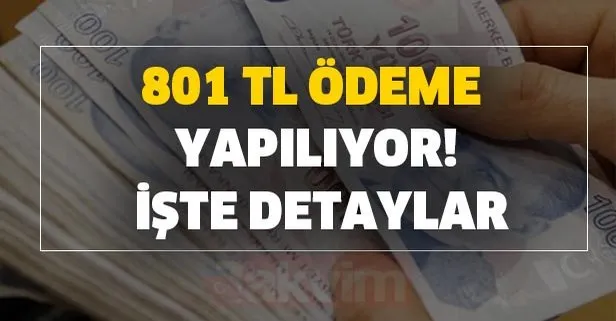 801 TL ödeme yapılacak! İşte detaylar
