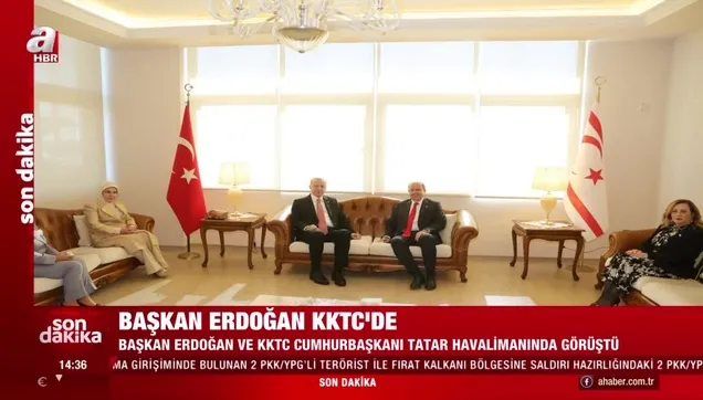 KKTC'ye tarihi ziyaret! Başkan Erdoğan KKTC Cumhurbaşkanı Tatar ile görüştü