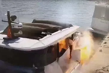 Bodrum'da bir teknede patlama! Kamera görüntüleri ortaya çıktı: 3 kişi yaralı