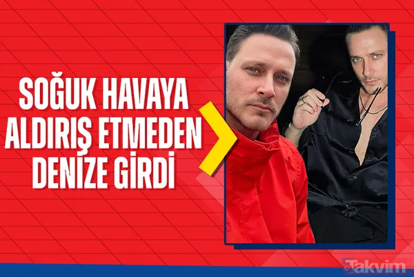 Burak Çelik soğuğa aldırış etmeden aralık ayında denize girdi! İşte o anlar... - 1