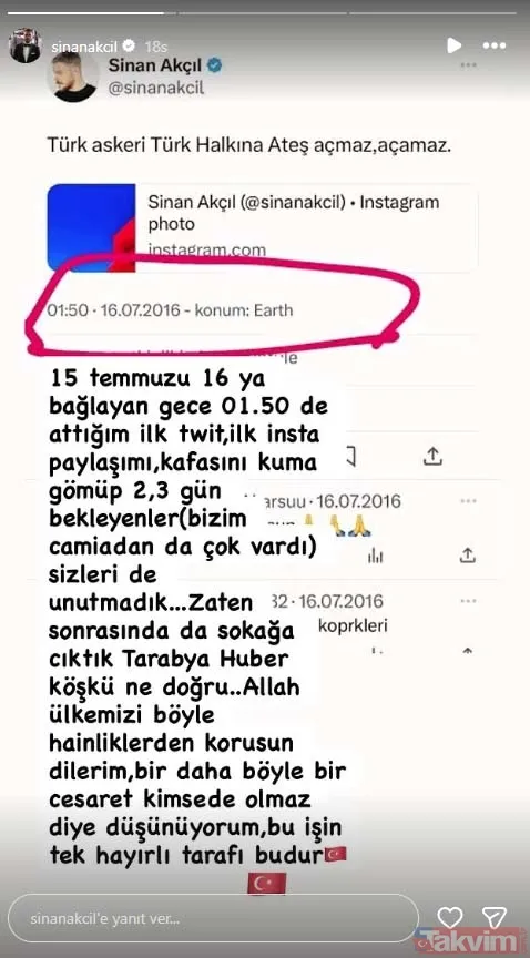 O kara geceyi unutmadılar! Ünlülerden 15 Temmuz mesajı: "Kim bu devleti bölmek isterse karşısında dimdik dururuz!" | Esra Erol, Müge Anlı, Sinan Akçıl... - 7