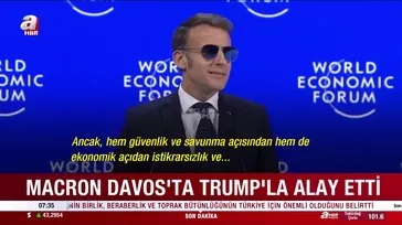 Macron Davos'ta Trump'la alay etti