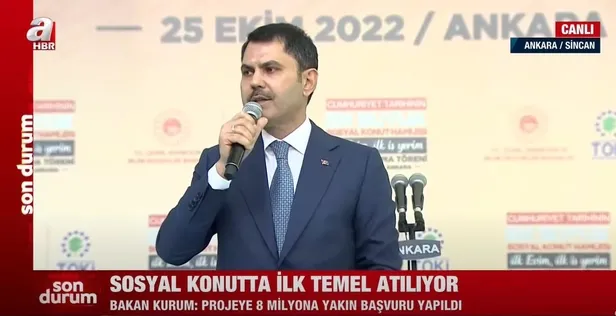 Bakan Kurum'dan sosyal konut projesi temel atma töreninde önemli açıklamalar: "Başvuru 8 milyona yaklaştı"-3