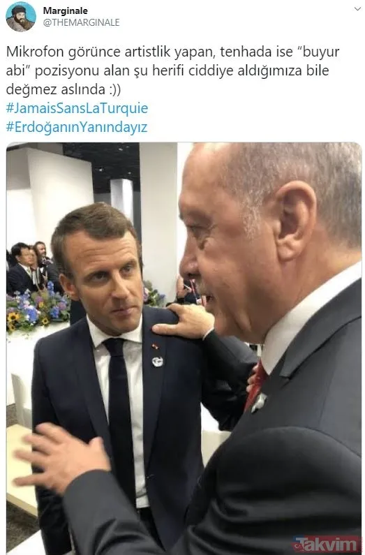 Macron’un Başkan Erdoğan’ı hedef alan küstah sözlerine Türk Milleti sosyal medyadan yanıt verdi: #ErdoğanınYanındayız - 14
