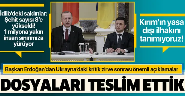 Son dakika: Başkan Erdoğan'dan İdlib saldırısı açıklaması: 3 sivil 5 asker şehit oldu