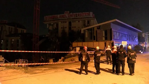 Küçükçekmece'de yandaki inşaat nedeniyle çatlaklar oluşan Arel Üniversitesi çöktü-4
