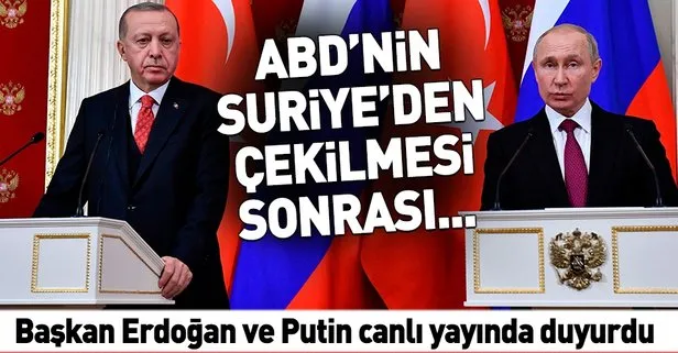 Başkan Erdoğan ve Putin’den güvenli bölge açıklaması
