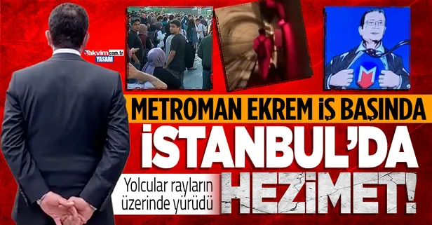 CHP'li İmamoğlu vatandaşı mağdur etmeye devam ediyor! Metro Hattı'nda yeni skandal! Yolcular rayların üzerinden yürüdü