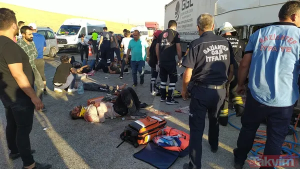 Gaziantep'te can pazarı! TIR tarım işçilerini taşıyan minibüse çarptı: 3 ölü 16 yaralı - 10