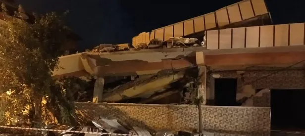 Ağır hasarlı bina çöktü!