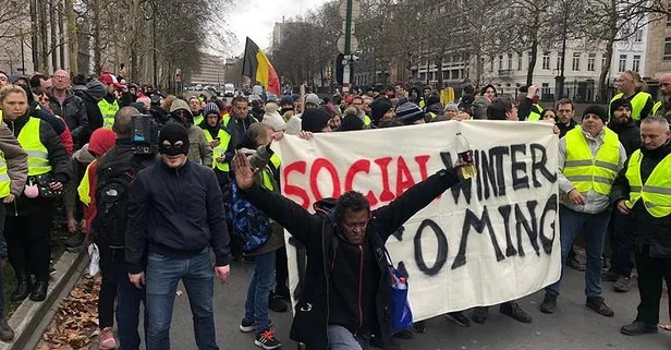 Belçika’da ’sarı yelekliler’ protestosu