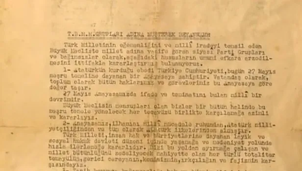 CHP’den 27 Mayıs 1960 askeri darbesine açık destek! İşte belgesi