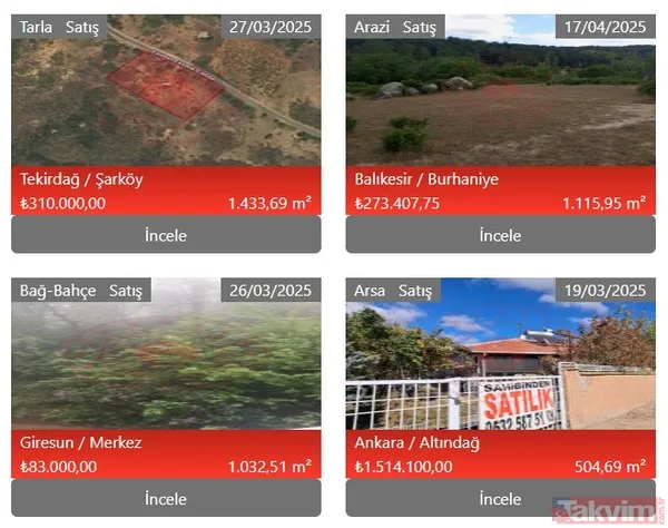 1 dönüm arsa 83 bin liraya satışta! Milli Emlak onlarca ilde arazi satıyor! - 3