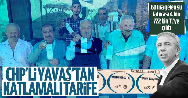 CHP'li Ankara Büyükşehir Belediyesi'ne su faturası isyanı büyüyor! 60 lira gelen su faturası 4 bin 722 bin TL’ye çıktı