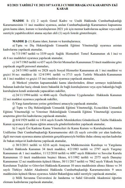 Flaş karar! Memur olmak isteyenler dikkat! 2021 yılında hangi kadrolara memur ataması yapılacak? Hangi kadroya kaç kişi atanacak?-5