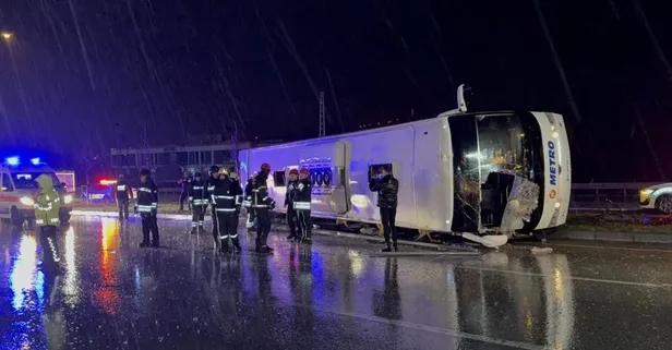 Samsun'da Gürcistan'a giden yolcu otobüsü devrildi: 6 yaralı