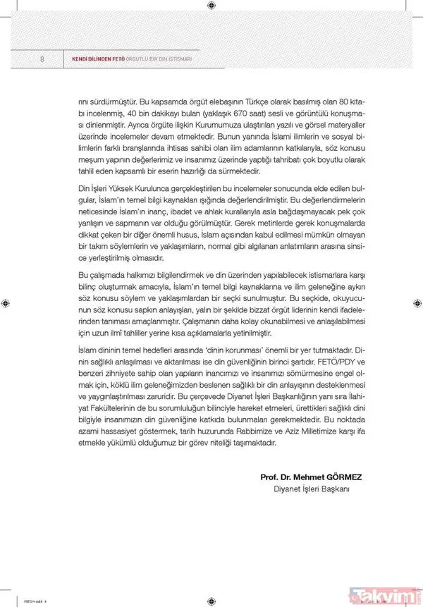 Mehmet Görmez Diyanet'in FETÖ raporunu açıkladı - 6