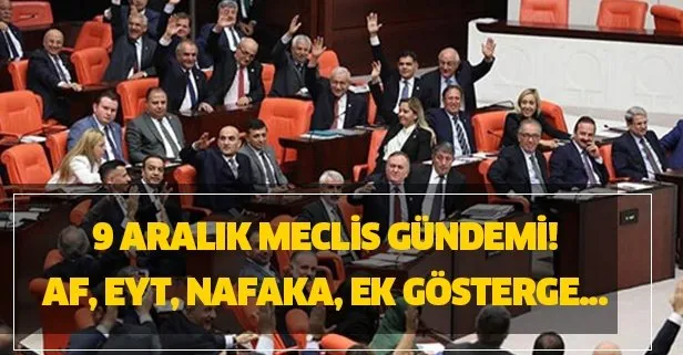EYT, Af, Nafaka, Taşeron ve ek gösterge çıktı mı? 9 Aralık Meclis gündemi!