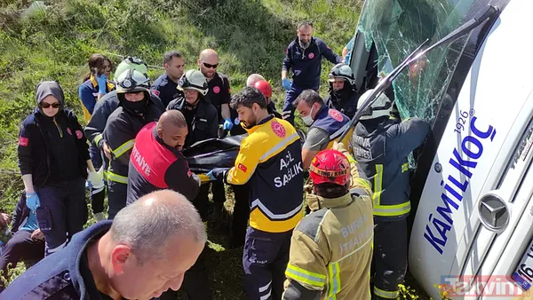 Yalova'da düz yolda giden otobüs devrildi! Görüntüler ortaya çıktı - 11