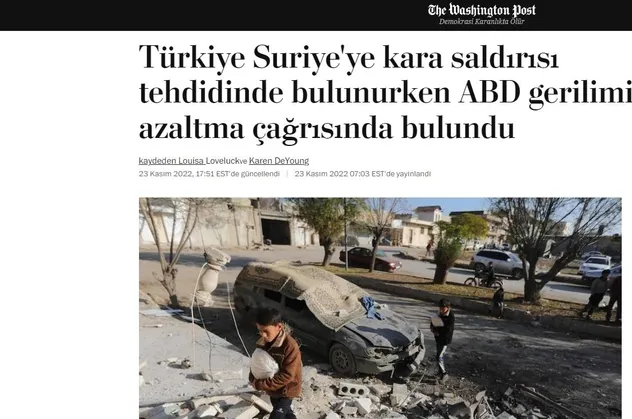 Türkiye vuruyor sesi ABD'den geliyor! ABD'li The Washington Post'tan "Türkiye sivilleri vuruyor" yalanı