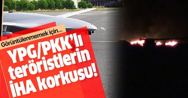 YPG/PKK’lı teröristler İHA korkusundan lastik yakıyorlar!